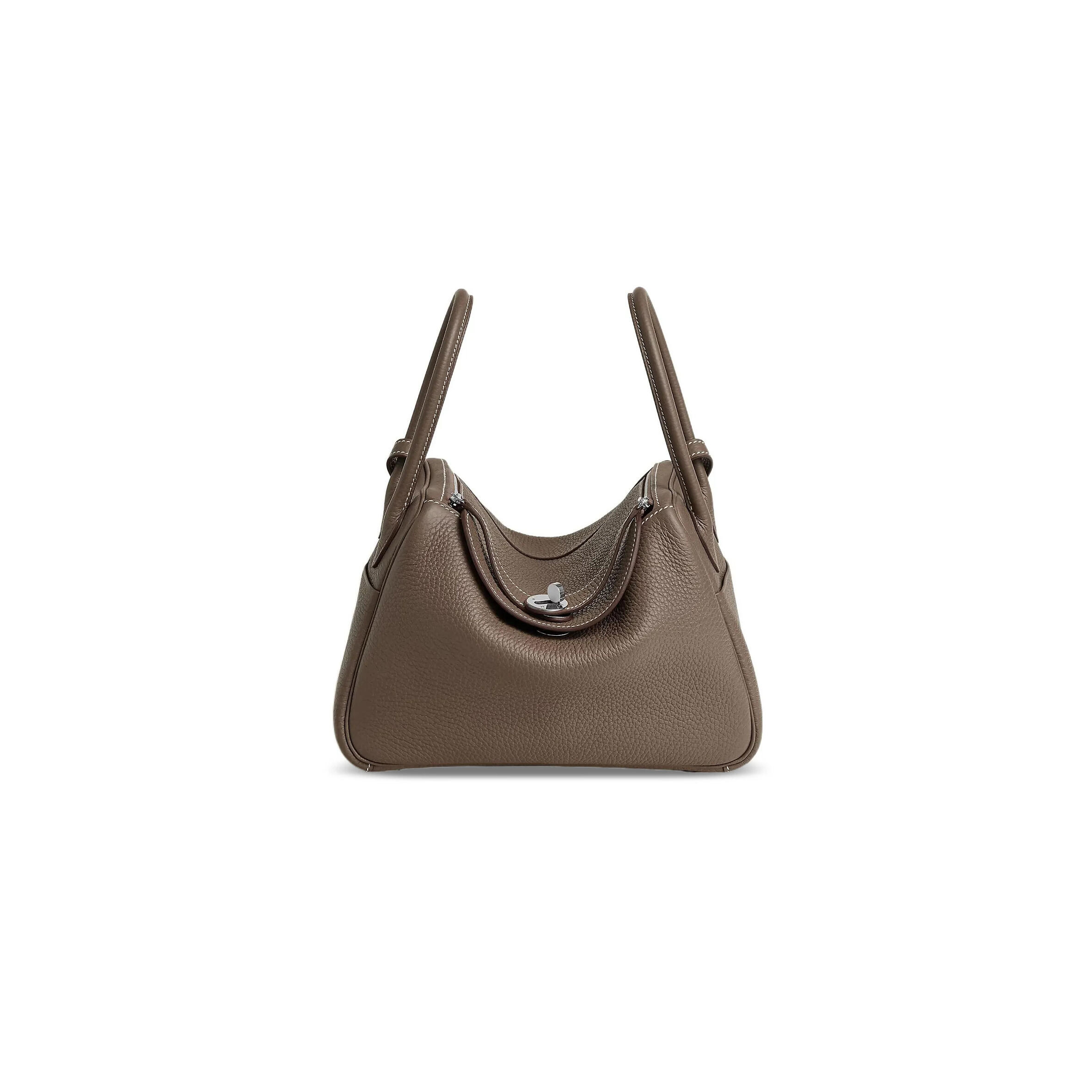 H**mes MASTER LINDY 26 CLEMENCE ÉTOUPE PALLADIUM HARDWARE (26*18*12cm)